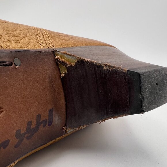 Frye Steffi Zip Short Camel 3477467 Leather Bootie Size 9 - Picture 9 of 12